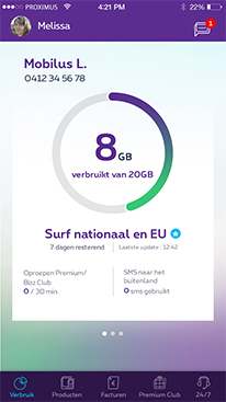 Snelle check van je verbruik in MyProximus app