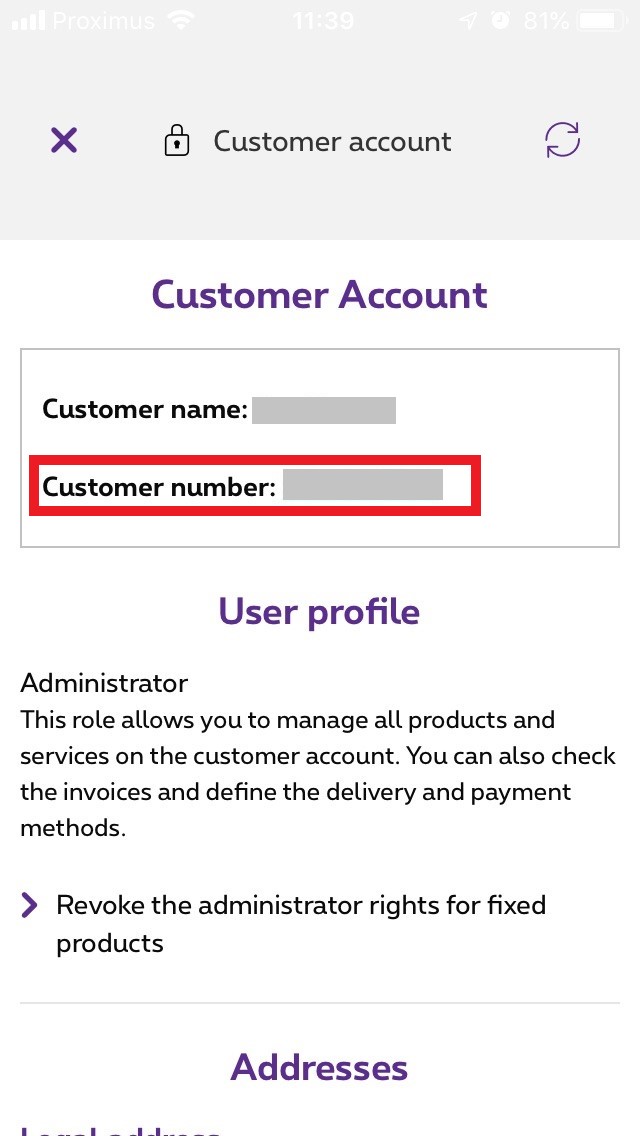 comment trouver son numéro de client proximus